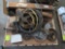 assorted parts, pullies, fan blade