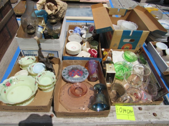 lot of 6 boxes of china ware, laterns