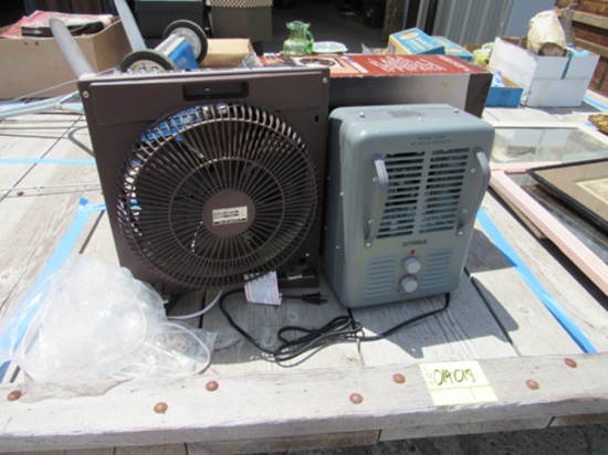 window fan and heater