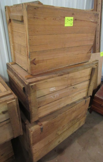 lot of 3 wood crates