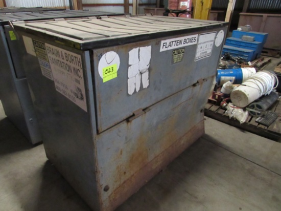mesh bottom dumpster, drop down front