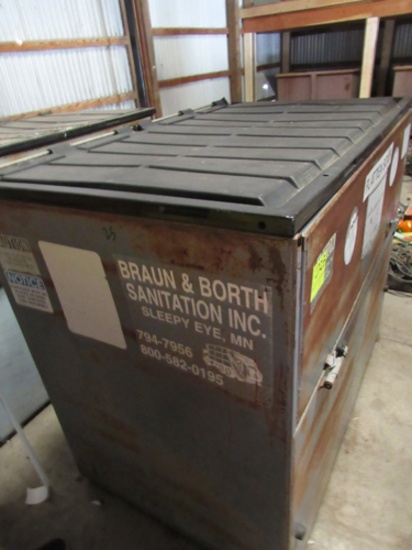 mesh bottom dumpster, drop down front