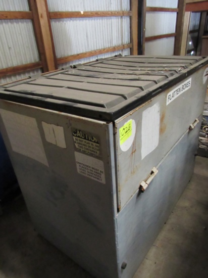 mesh bottom dumpster, drop down front