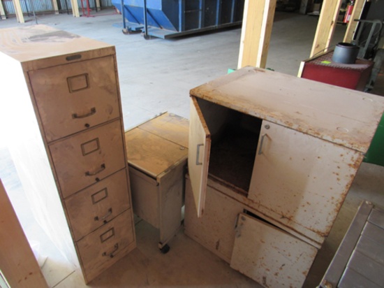 file cabinet & 2 metal cabinets