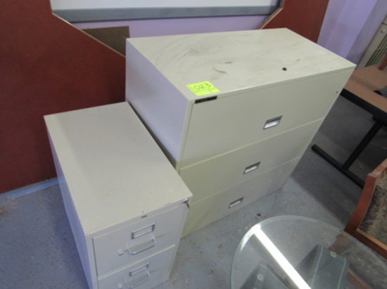 small 2-drawer cabinet and a large 3-drawer