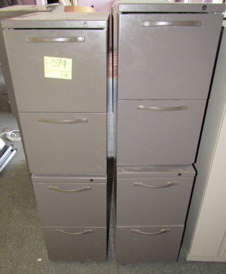 lot of 4 2-drawer file cabinets