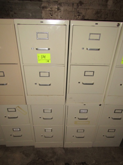 lot of 4 2-drawer file cabinets