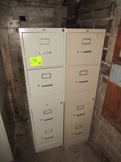 lot of 4 2-drawer file cabinets