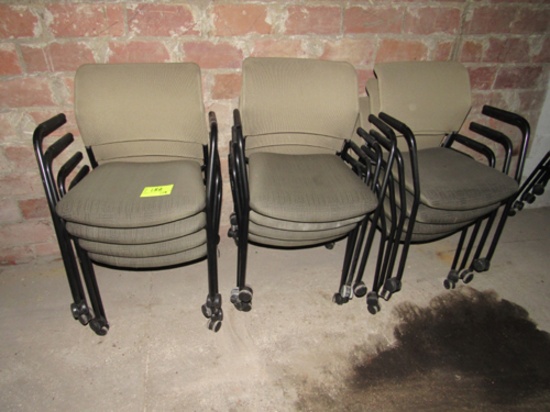 lot of 12 stackable office chairs