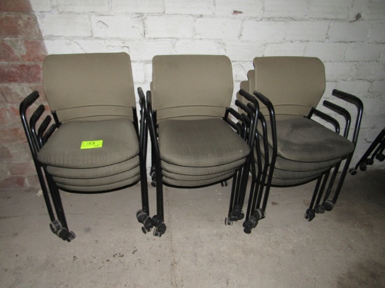 lot of 12 stackable office chairs