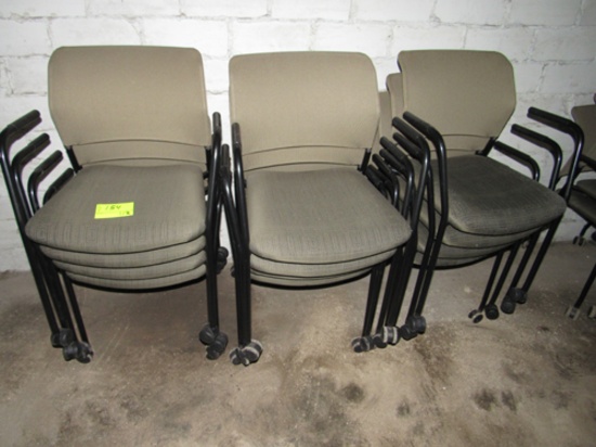 lot of 12 stackable office chairs