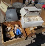 fan, statues, cooler, glassware
