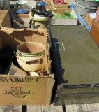 chest case, ice cream maker, dishes