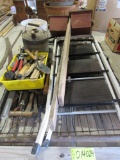 ladder, misc tools, birdhouses
