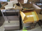 heater, waffle maker, dish set
