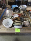 mixer, knives, enamel ware