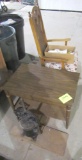 sausage stuffer, end table, chair