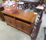 entertainment center, quilt rack, punch bowl