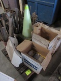 first aid items, 9 cones and wood