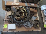 assorted parts, pullies, fan blade