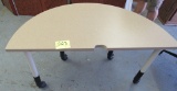 semi-circle table on wheels, 51