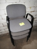 lot of 3 stackable office chairs