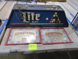 Miller Lite pool lite & Seagrams mirrors