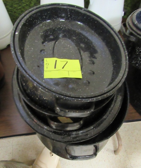 lot of 3 roaster pans