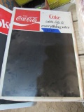 Coca-Cola metal chalkboard sign