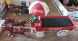 cast iron Coca-Cola horse drawn delivery figurine