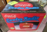 Coca-Cola cooler radio, in box