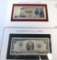 bank notes, US 1976 $2 bill, Japan 500 Yen