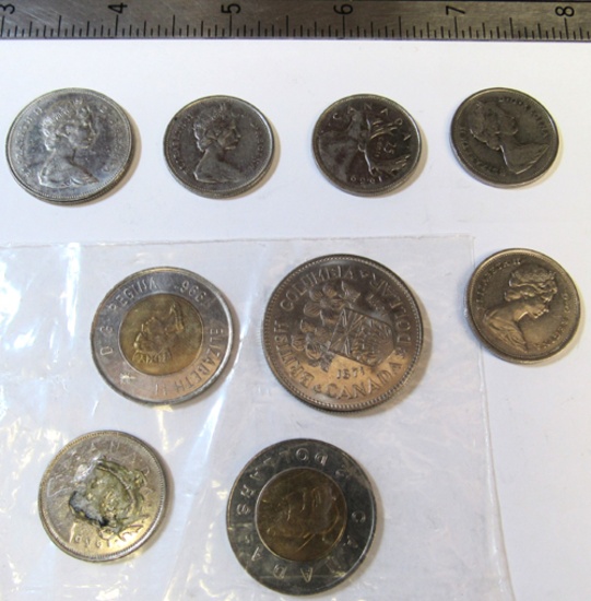 lot of 9 coins