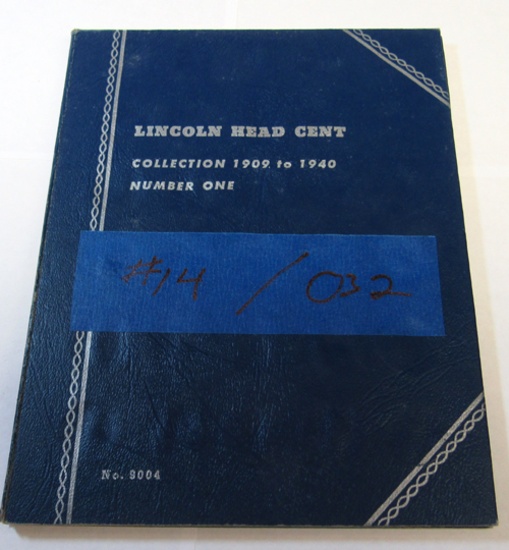 Lincoln penny book, 1909-1940, 83 coins