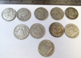 Ben Franklin Halves, 10 coins
