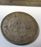 late 1800's silver 1 oz one yen coin