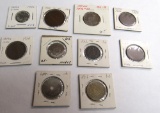 10 Japanese coins, 1900's