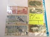 Canada (2) $5, $2, (3) 25 cent 1900