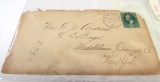 1863 postcard & 3 cent stamp