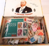 cigar box full of stamps