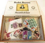 cigar box full of stamps