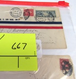 1919 return receipt w/ wax seals, 1928 registered airmail