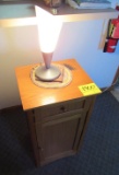 end table, lamp
