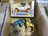 1978 Ford runabout toy & metal elephant and deer