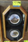 framed 2 plates, duck & goose