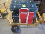 futon chair, stool, kids table and chairs