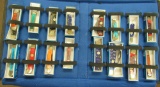 17 knives in blue cloth display