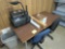 table, 2 office chairs and overhead projector