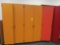 yellow and orange storage cabinets