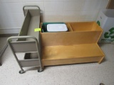 preschool bench and book cart